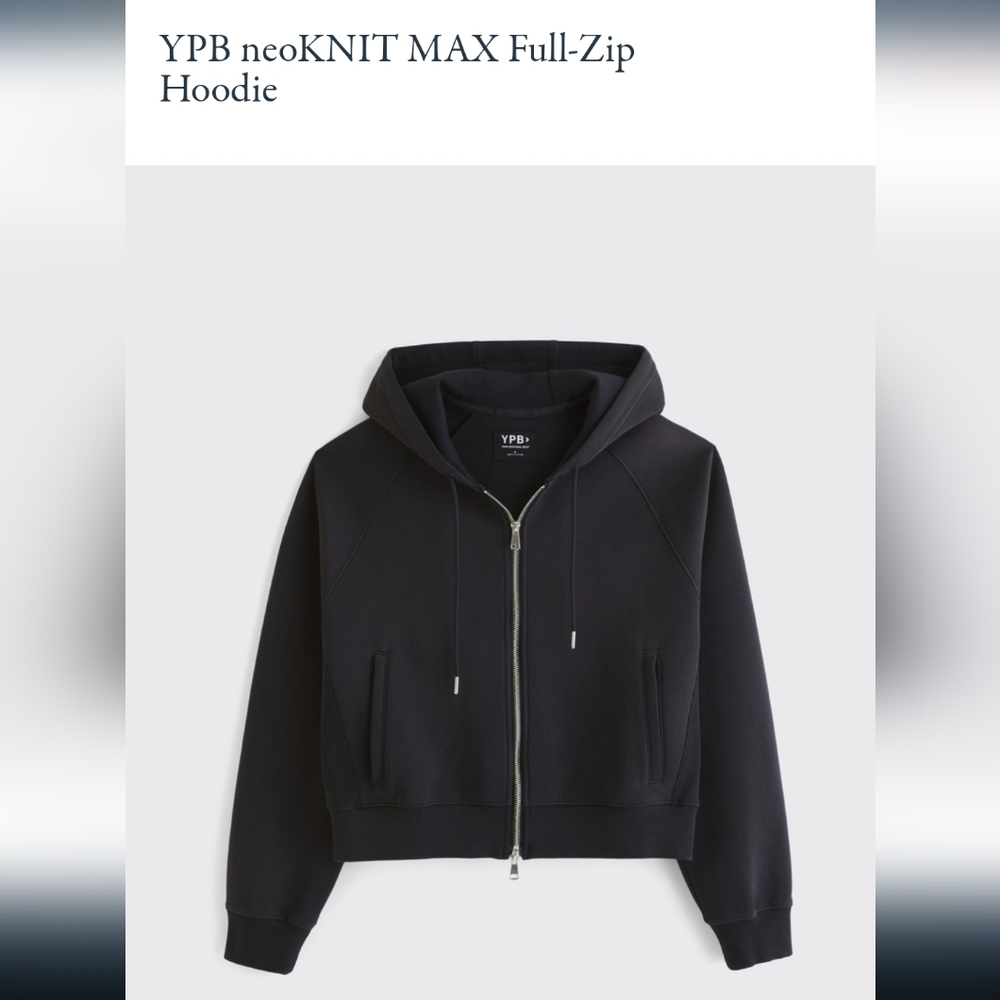 Abercrombie & Fitch YPB Black Cropped Hoodie Sweatshirt